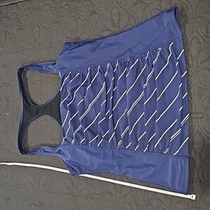 Mazu Swim Tankini 14 Navy Racer back Underwire